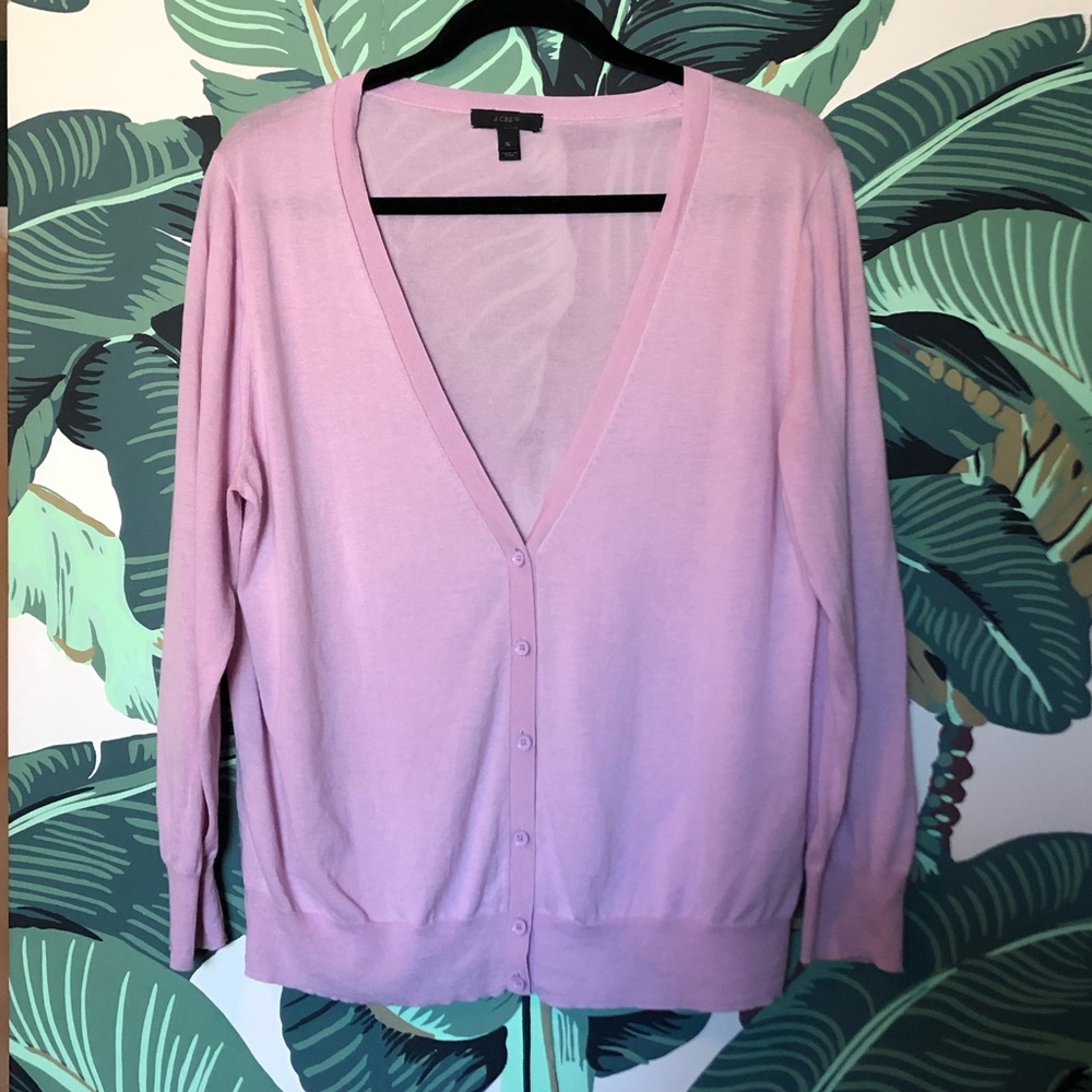 J. Crew Cardigan | pale pink/lilac | size XL